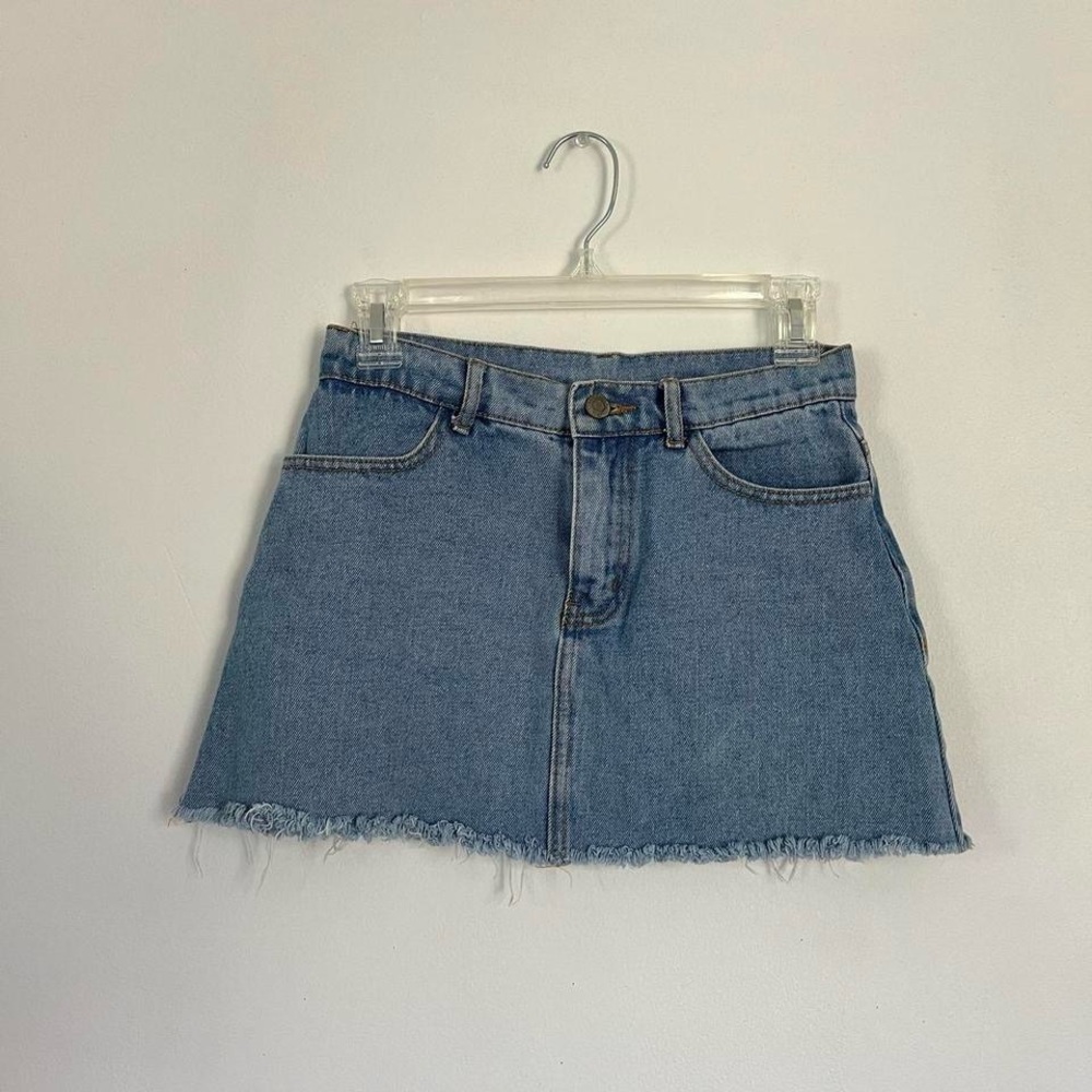 Brandy Melville light wash denim skirt.